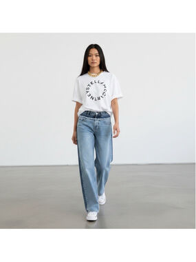 Stella McCartney H&M Oversized Printed T-shirt White Logo Size M NWT